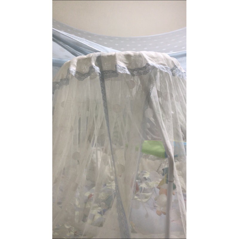 [二手] 麗嬰房-嬰兒床圓頂蚊帳白色(台灣製)