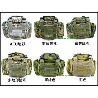 【野戰搖滾】Molle多功能戰術腰包【黑色、泥色、綠色、多地形迷彩、ACU迷彩、數位叢林、叢林迷彩】側揹包相機包登山腰包
