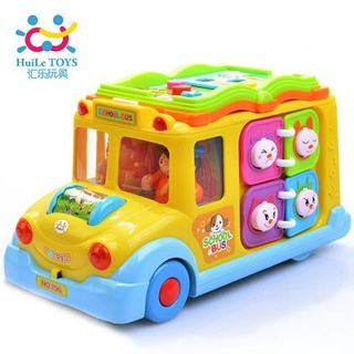二手✨匯樂 HuiLe 電動智育校園巴士 聲光 早教學習玩具 認知玩具 感統玩具 幼兒學習玩具 動物 學習巴士