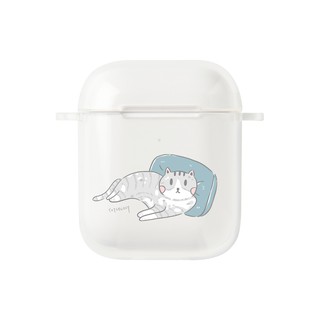 【TOYSELECT】Meow療癒小懶喵透明AirPods保護套