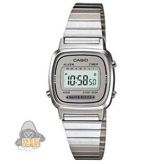【CASIO】台灣卡西歐公司貨 城市復古風數位電子錶 生活防水-銀框(LA670WA-7)