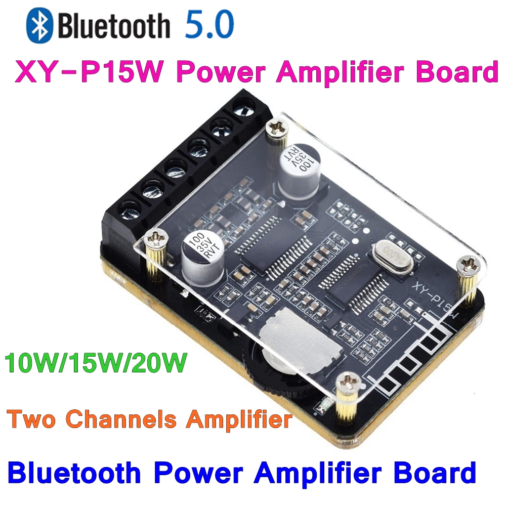 Xy-p15w 大功率數字放大器模塊 10W / 15W / 20W 立體聲藍牙 5.0 12V / 24V