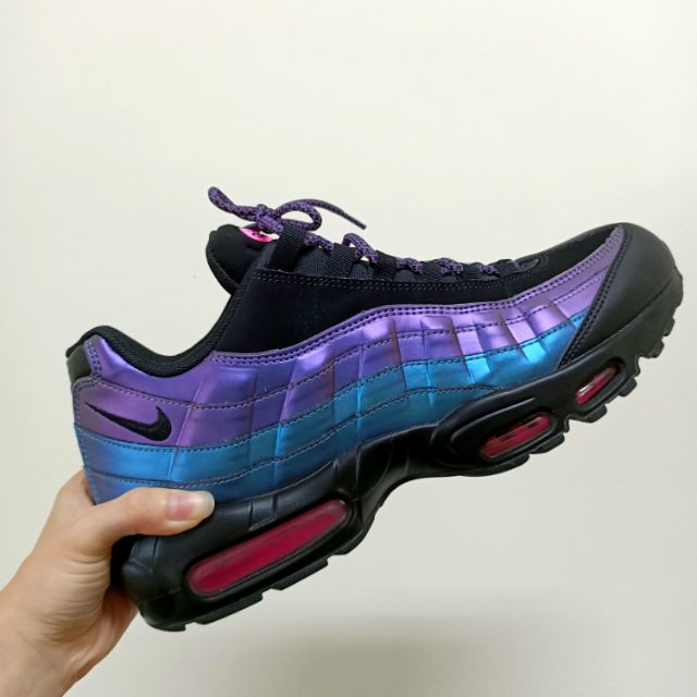 🔥正品二手🔥Nike Air Max 95 Pre 慢跑男鞋 黑 紫變色龍 鐳射 氣墊