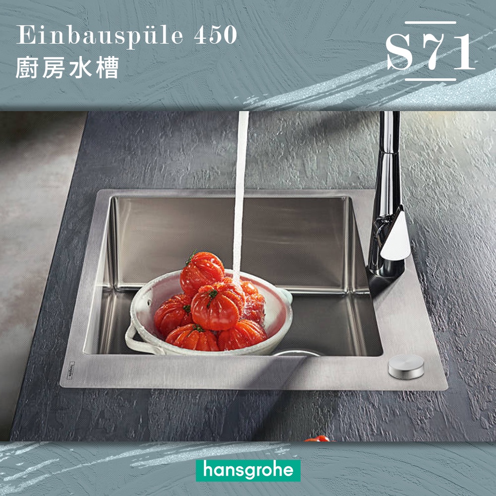 ⭐ 實體門市 德國製造 Hansgrohe 漢斯格雅 上崁式 水槽 洗碗槽 不鏽鋼水槽 廚房水槽 43305 43301