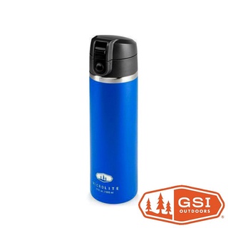 【GSI】Microlite FLIP輕量不鏽鋼保溫瓶0.5L/彈蓋『復古藍』67002