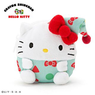 HELLO KITTY&蠟筆小新聯名造型絨毛零錢包