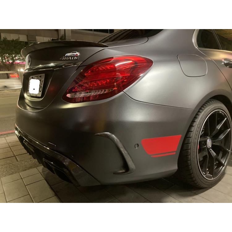 賓士 Benz W205 Y款碳纖維後風刀 C300後風刀 C43後定風翼 C63後繞流風刀 C250後風刀