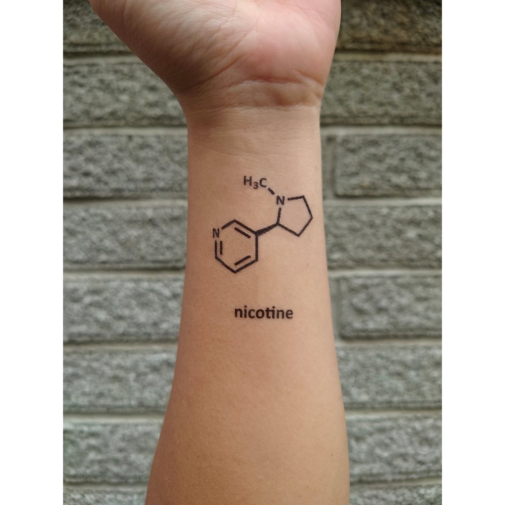 nicotine  尼古丁 紋身貼紙 微刺青 輕紋身 化學式 formula 紋身貼 菸
