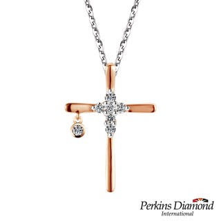 PERKINS 伯金仕 - 十字架系列 14K玫瑰金鑽石項鍊