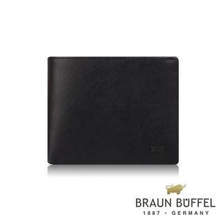 【BRAUN BUFFEL 德國小金牛】【預購商品】台灣總代理 洛菲諾P-II 10卡男夾-黑色/BF347-314-B