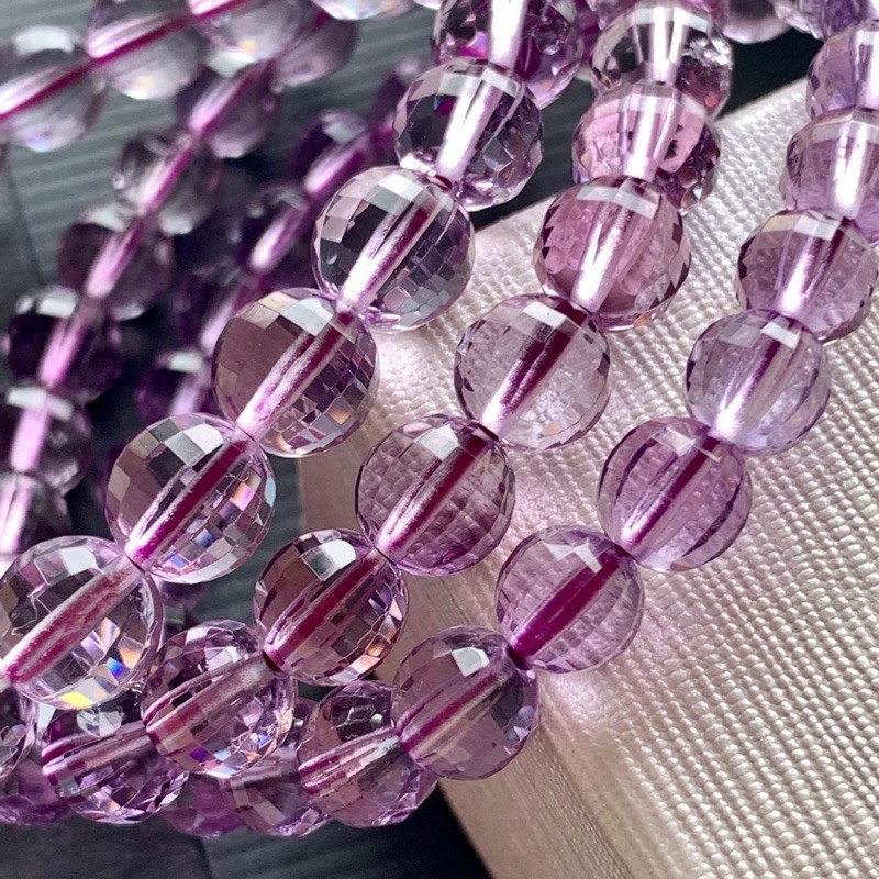 小極品-小雙色紫黃晶立體寶石切【5.9-6.5mm】(單圈)ღ手珠手鍊DIY串珠隔珠項鍊•點點水晶