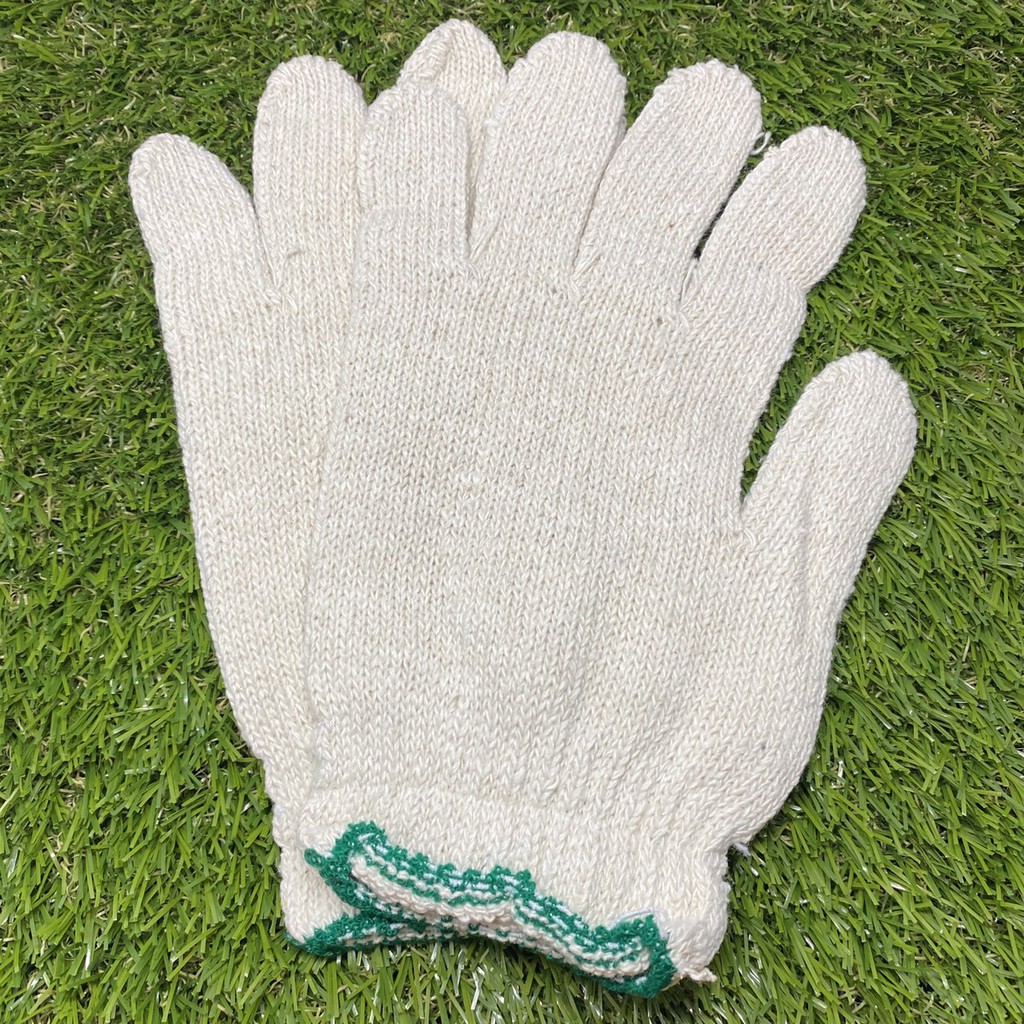 台製女用棉紗手套(綠線) 20兩 1打 12雙入 工作手套 作業手套 棉手套 (綠)