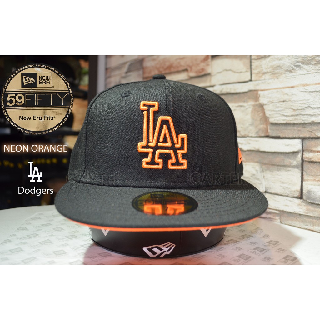 New Era MLB LA Dodgers Neon Orange 59fifty美國職棒洛杉磯道奇隊霓虹橘全封帽