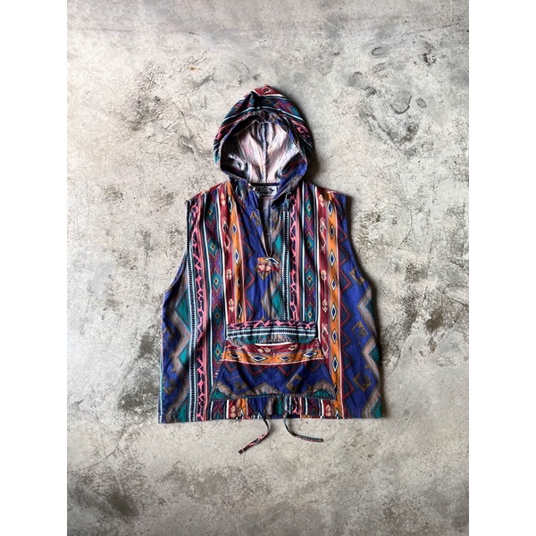 {虫洞 KH} Aboriginal Style Print Hooded Vest 原住民風連帽背心