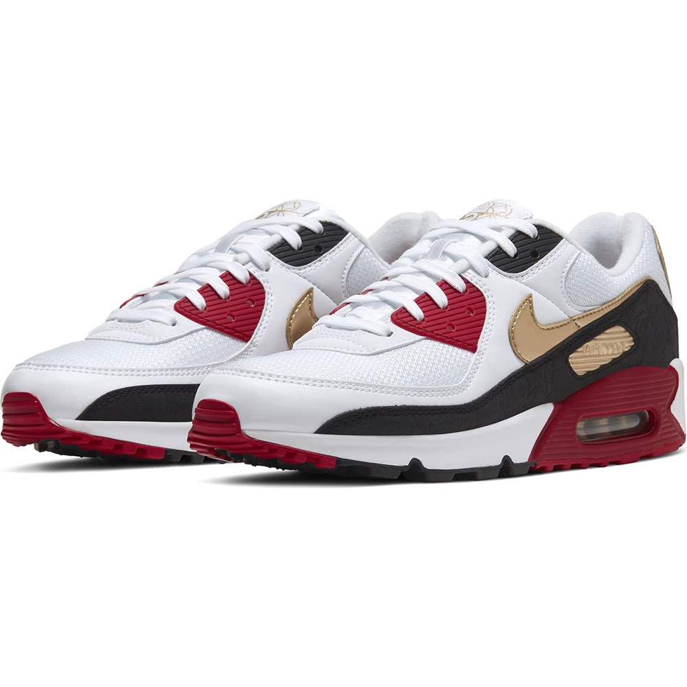 NIKE 耐吉202男運動鞋AIR MAX 90  慢跑 健身 休閒  白金黑 CU3005171