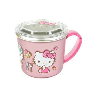日本 Hello Kitty 不鏽鋼水杯(附蓋)隔熱設計 304不鏽鋼防滑杯 學習杯 255ml