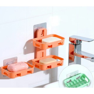 免打孔黏貼壁掛單層肥皂盒 肥皂架 浴室廚房置物架