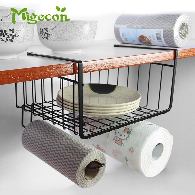 Migecon 多功能不銹鋼吊籃鐵藝架耐用存儲收納盒廚房辦公室浴室中使用的大容器