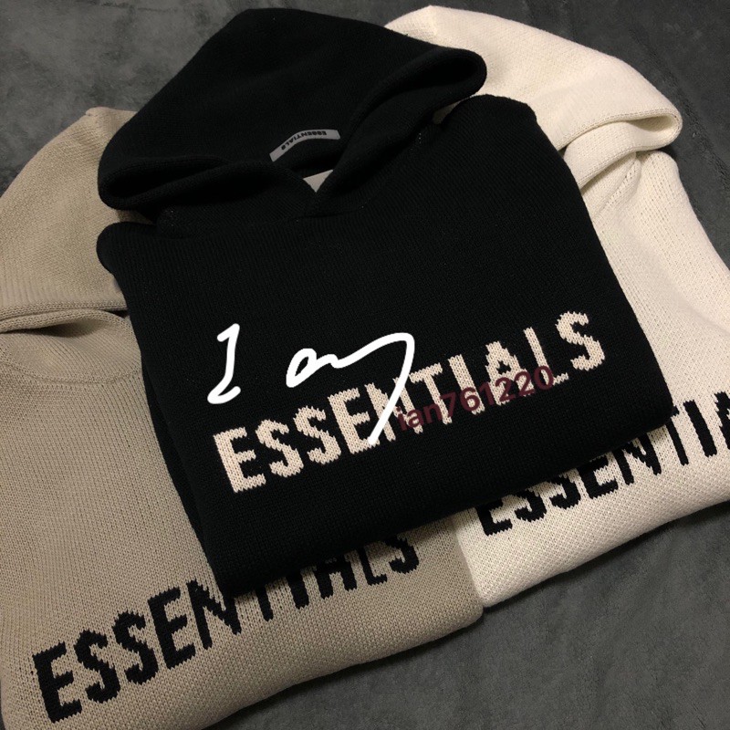 fear of god essentials fog 針織 毛衣 帽T 連帽 黑色 奶油 橄欖色 olive cream