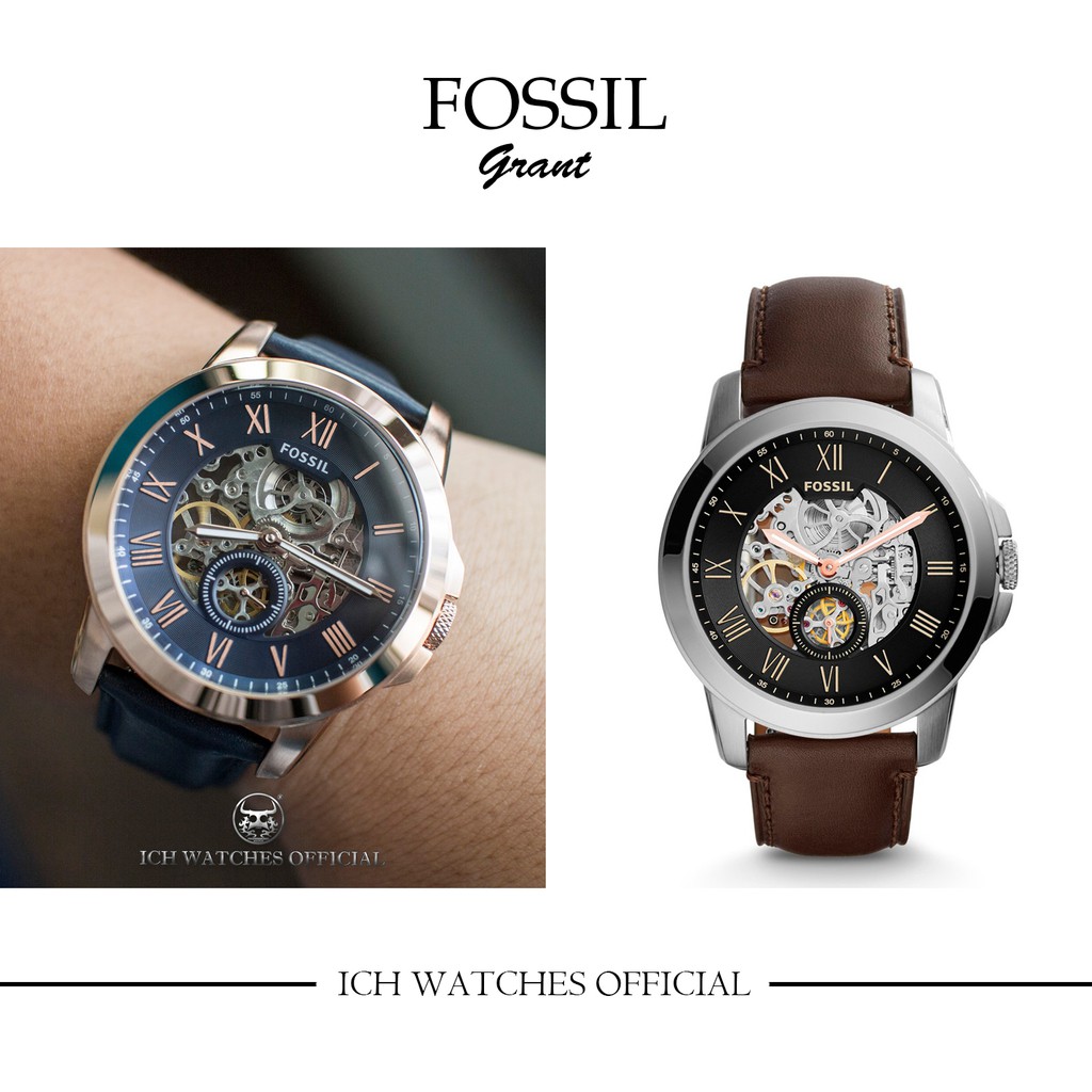 美國FOSSIL 羅馬時標 GrantFS系列鏤空機械錶-手錶男錶女錶ME3054ME3055ME3052