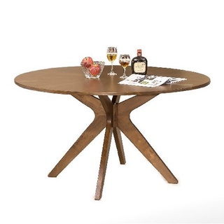 【新生活家具】降價《維納斯》 馬來西亞進口 橡膠木 胡桃色 圓餐桌 餐桌 餐椅 設計師款