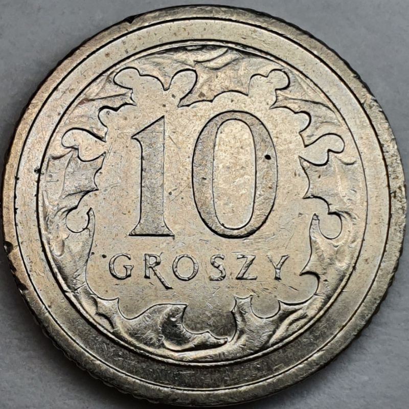 波蘭 新版10格羅希流通幣 年份隨機
