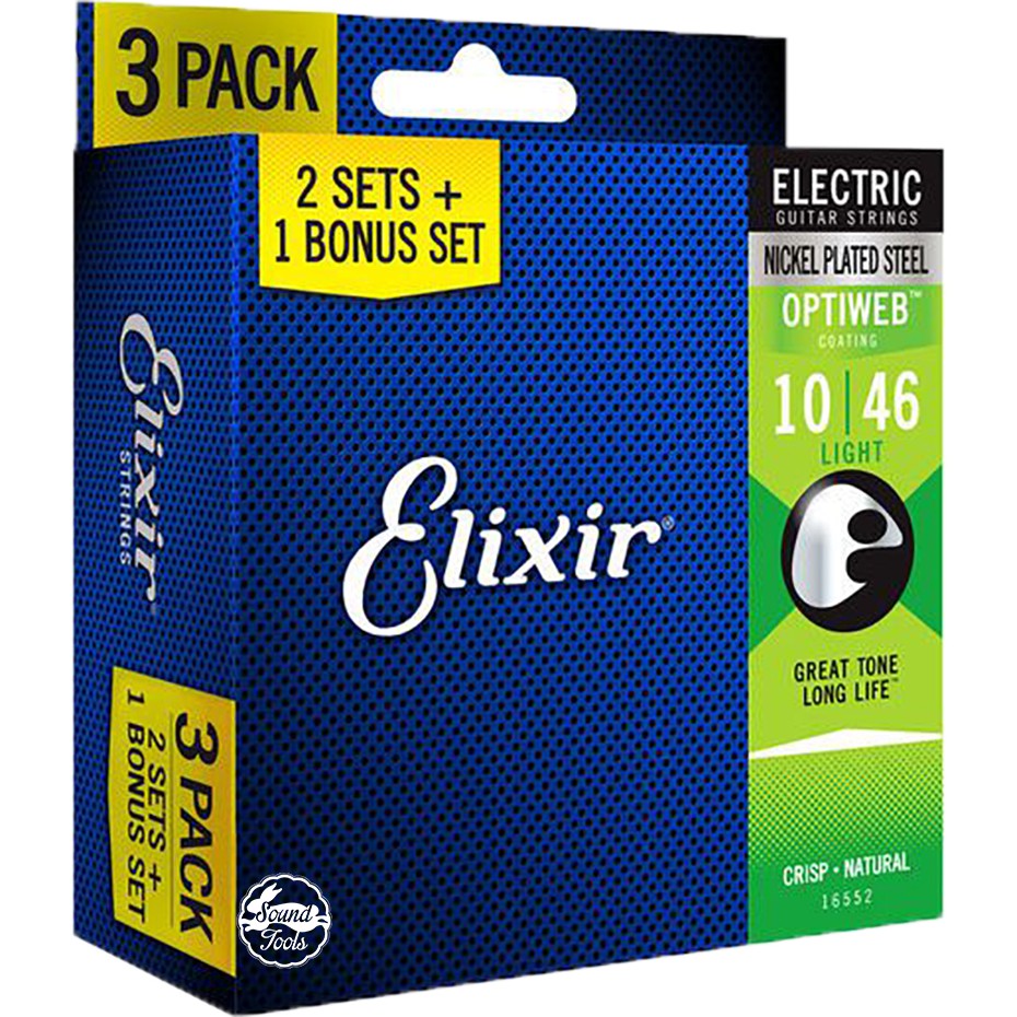 Elixir Optiweb 買二送一 套裝 三包裝 10-46 電吉他弦 16552 【桑兔】