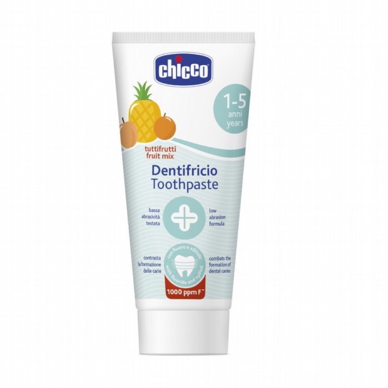 義大利Chicco 兒童木醣醇含氟1000pm牙膏（二種口味）1～5歲