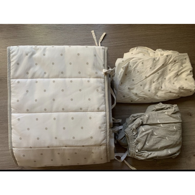 Ikea嬰兒床床包組+床欄防護墊