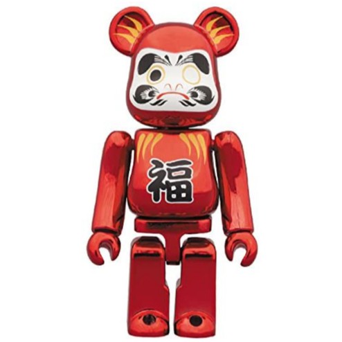Beetle Be Rbrick Daruma Bearbrick 達摩達磨紅色電鍍庫伯力克熊吊卡100 蝦皮購物