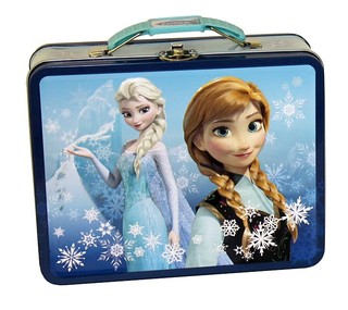【紐約范特西】現貨 迪士尼 冰雪奇緣 Anna and Elsa 艾莎 安娜 鐵便當盒 立體浮雕 藍款/紫款