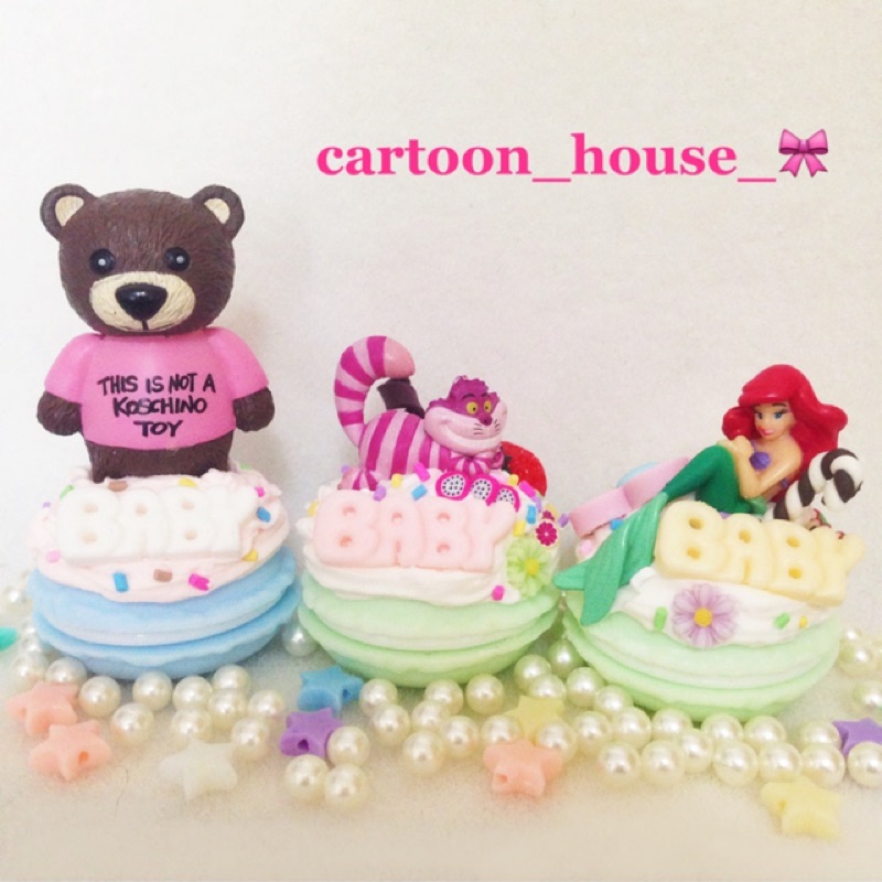 ⭐卡通屋⭐妙妙貓/小美人魚/小熊 甜點蛋糕首飾盒收納盒