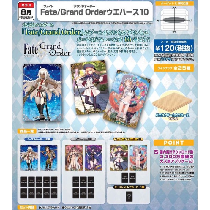 剩二盒日版現貨fgo 威化餅10彈新盒fate Grand Order 術傻凜殺生院阿福阿比srssr 蝦皮購物