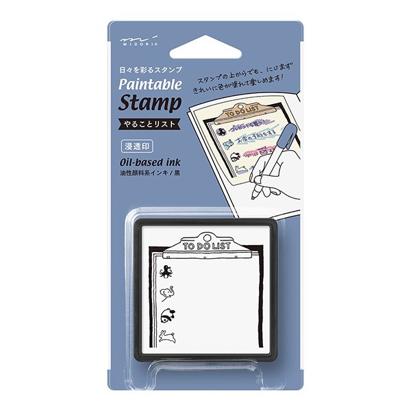 日本 MIDORI《Paintable Stamp 浸透印章》自帶印油 可著色｜明進文房具