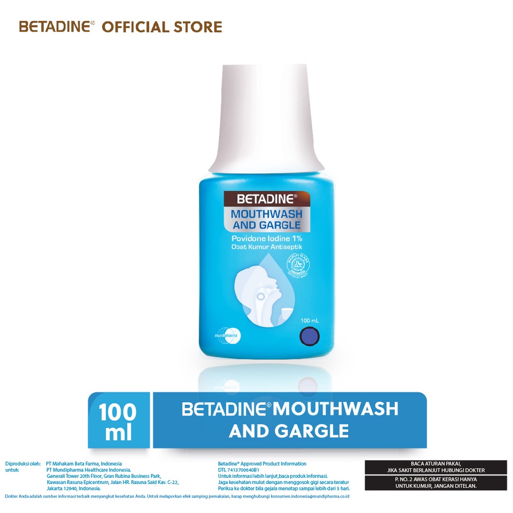 Betadine Mouthwash & Gargle 100ml Obat Kumur Antiseptik 蝦皮購物