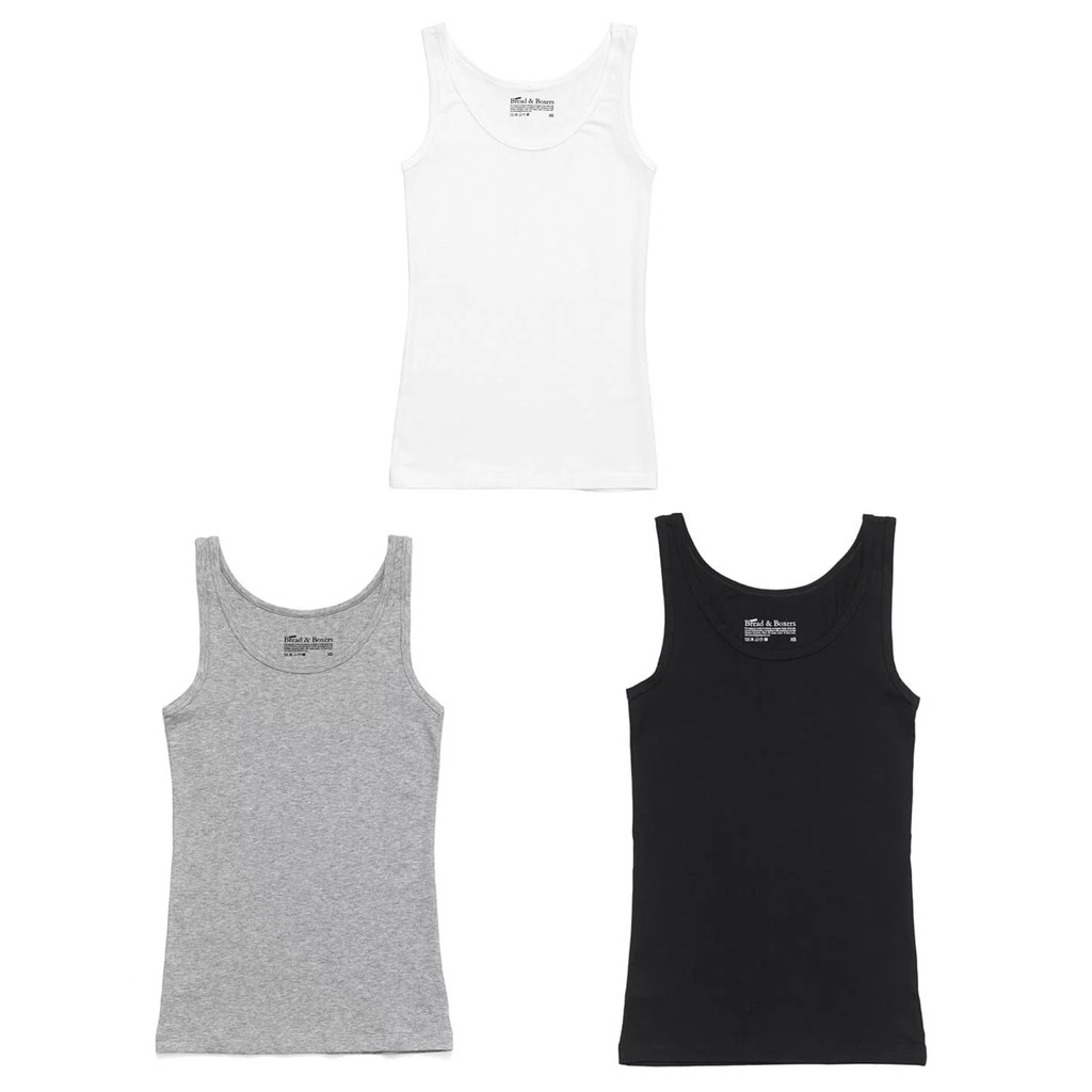 Bread & Boxers Tank 有機棉女用背心 (黑/白/灰) 買一送一 內衣 無袖 背心 穿搭 舒適 新年