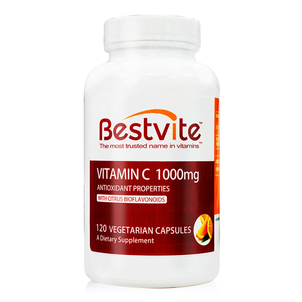 美國BestVite 必賜力維生素C1000(維他命C1000)膠囊1瓶(120顆) 柑橘生物類黃酮/美國原裝