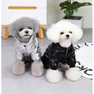 ⭐免運❤快速出貨❤全新轉賣～小型犬保暖太空人～狗狗保暖防風刷毛四腳外套，衝鋒衣（銀色XL）