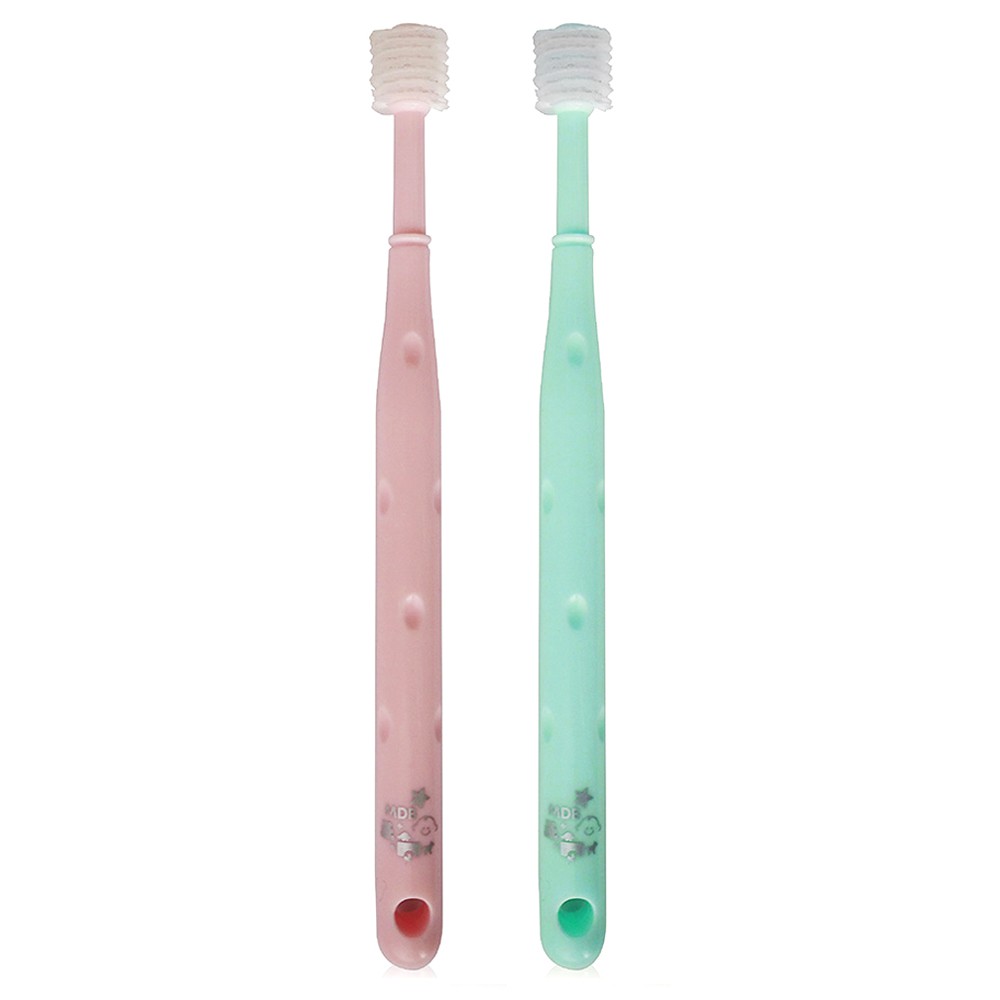 【Luveta】MDB 360 兒童專用牙刷 (粉色/綠色)｜萬毛兒童牙刷 口腔清潔棒 黑人牙刷