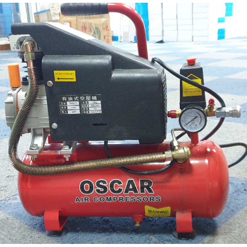 免運 9成新 有油式空壓機 打氣機 TM0210  贈(全新)風管＋噴頭 OSCAR 2HP 10L 110v