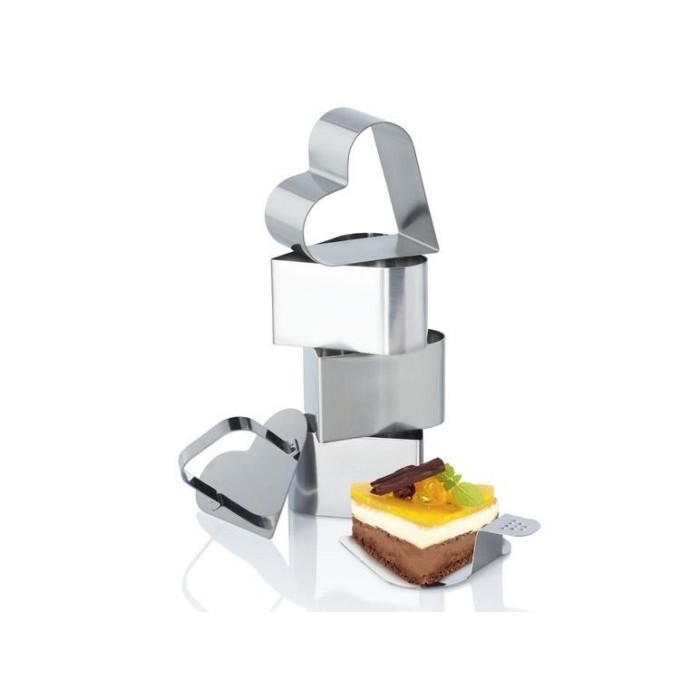 ☆ 德國 ERNESTO® 烘培 料理 不鏽鋼塑型環+壓器 (愛心8cm) 蛋糕甜點 冷盤 鬆餅