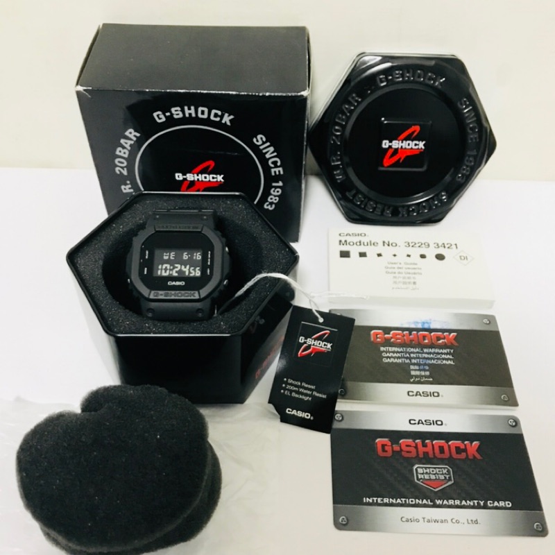 CASIO G-SHOCK DW-5600BBN-1 時尚潮流方形運動錶 帆布錶帶 消光 黑 卡西歐