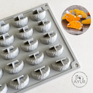 【AYUR】30連 橘片 橘瓣 橘子 模擬水果 食品級矽膠模/蠟燭/手工皂矽膠模/烘焙/巧克力模