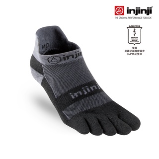 【injinji】RUN 避震吸排五趾隱形襪(黑灰)- NAA40 (95)|吸濕排汗 厚底防震 防腳底水泡 路跑運動襪