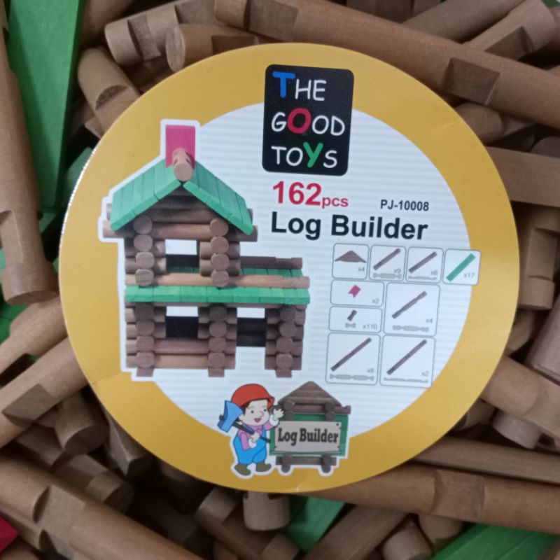 班恩傑尼木屋王 3組 原木積木 積木 蓋房子玩具 木頭積木 兒童玩具
