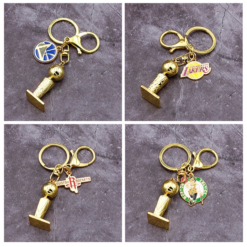 nba獎盃鑰匙扣掛件湖人總冠軍詹姆斯勇士包包掛飾球迷紀念品獎品