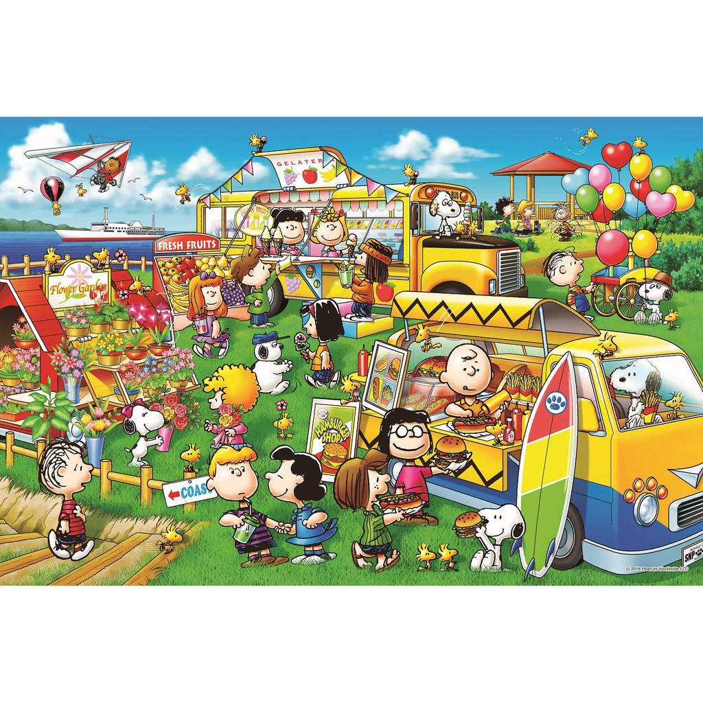 【小巷】日本進口拼圖-史努比 Snoopy 園遊會 餐車（Epoch, 11-585S, 1000片)