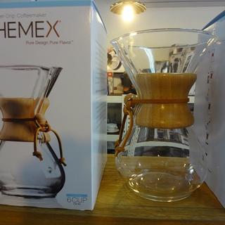 美國 CHEMEX －經典手沖咖啡濾壺（木把．六人份）經典原木 手沖咖啡壺 原木把 皮革線