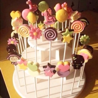 ✿禎巧妙✿ 生日派對party裝飾杯子蛋糕 棒棒糖架 婚禮 巧克力 甜品檯 蛋糕盤三層塑膠棒棒糖西點展示架可拆