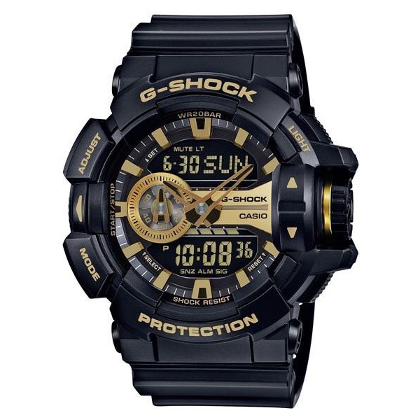 CASIO卡西歐G-SHOCK超人氣大錶徑推出亮彩新色設計採用多層次錶盤設計搶GA-400GB-1A9(400 )